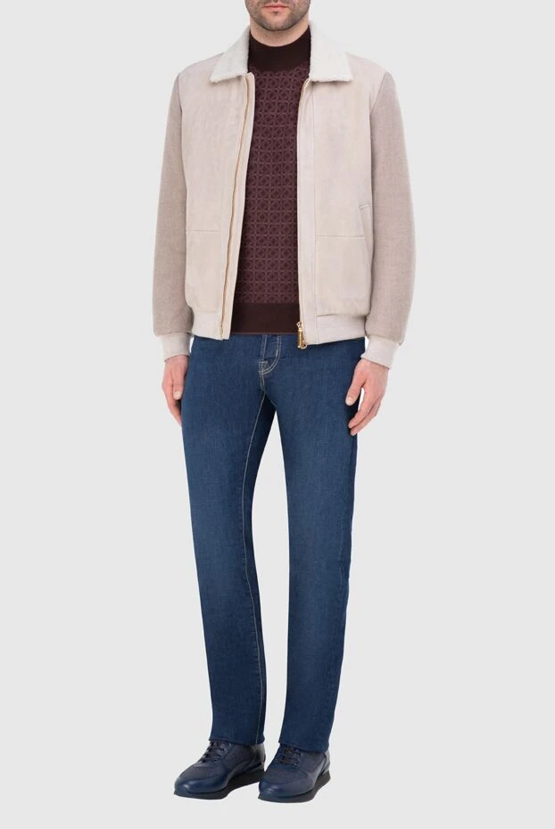 Beige wool jacket for men - photo 2