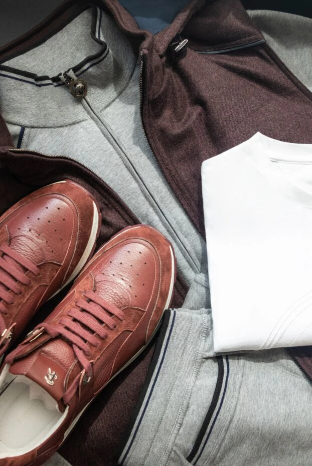 Жилет из шерсти и кашемира бордовый мужской - фото 2