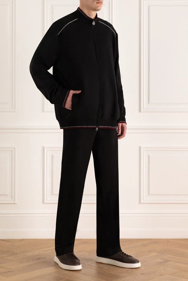 Stefano Ricci костюм спортивний чоловічий з бавовни та еластану чорний 164527 - фото 3