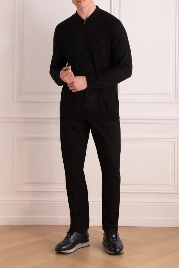 Stefano Ricci джинси з бавовни та еластану чорні чоловічі 164533 - фото 2