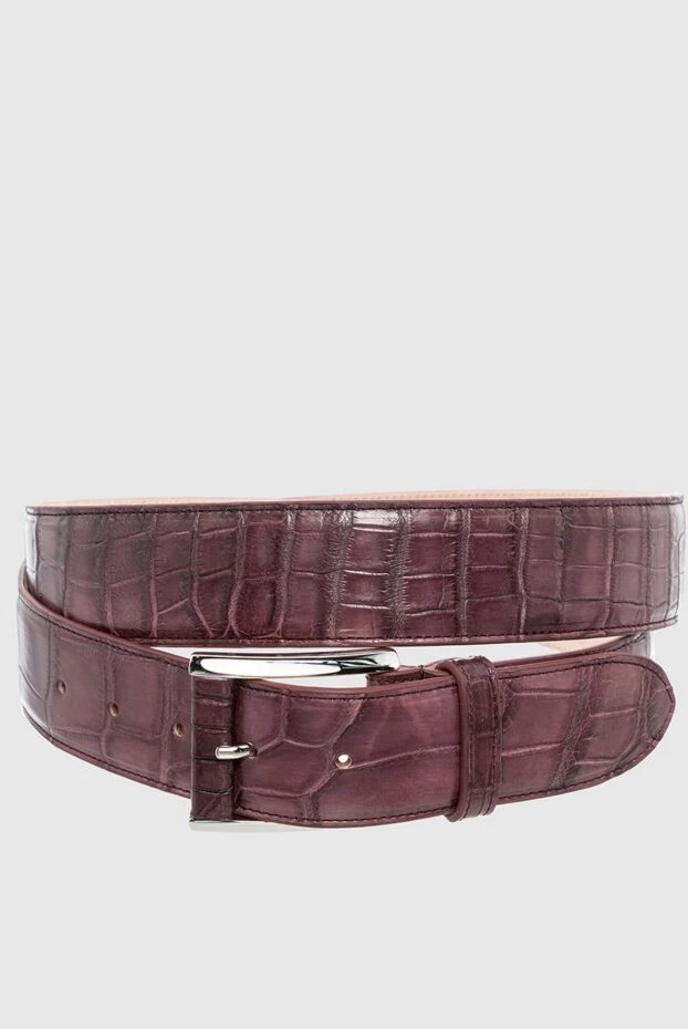 Cesare di Napoli crocodile leather belt burgundy for men 164553 - photo 1