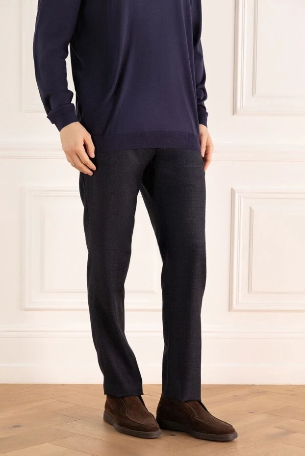 PT01 (Pantaloni Torino) man men's blue wool trousers 164575 - photo 3