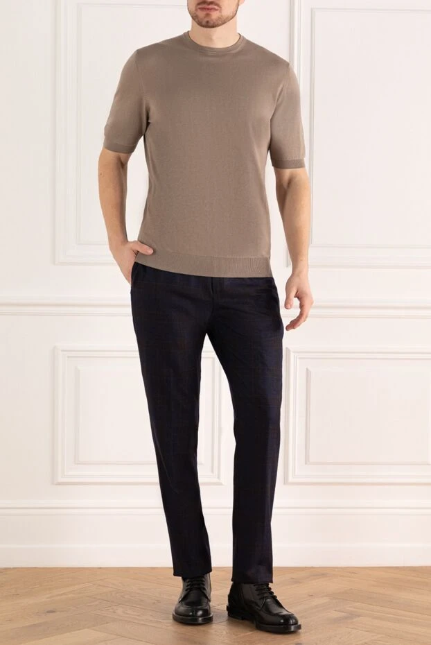 PT01 (Pantaloni Torino) мужские брюки из шерсти синие мужские купить с ценами и фото 164562 - фото 2
