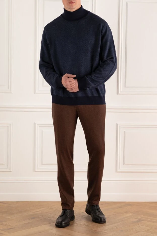 PT01 (Pantaloni Torino) мужские брюки из шерсти коричневые мужские купить с ценами и фото 164567 - фото 2