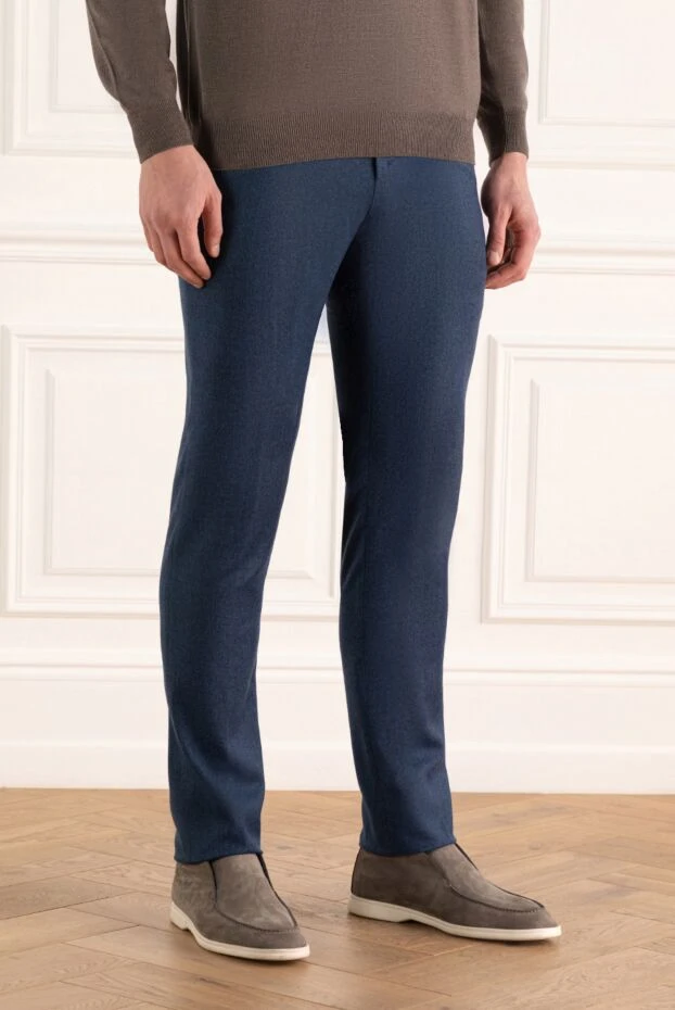 PT01 (Pantaloni Torino) man men's blue wool trousers 164575 - photo 3