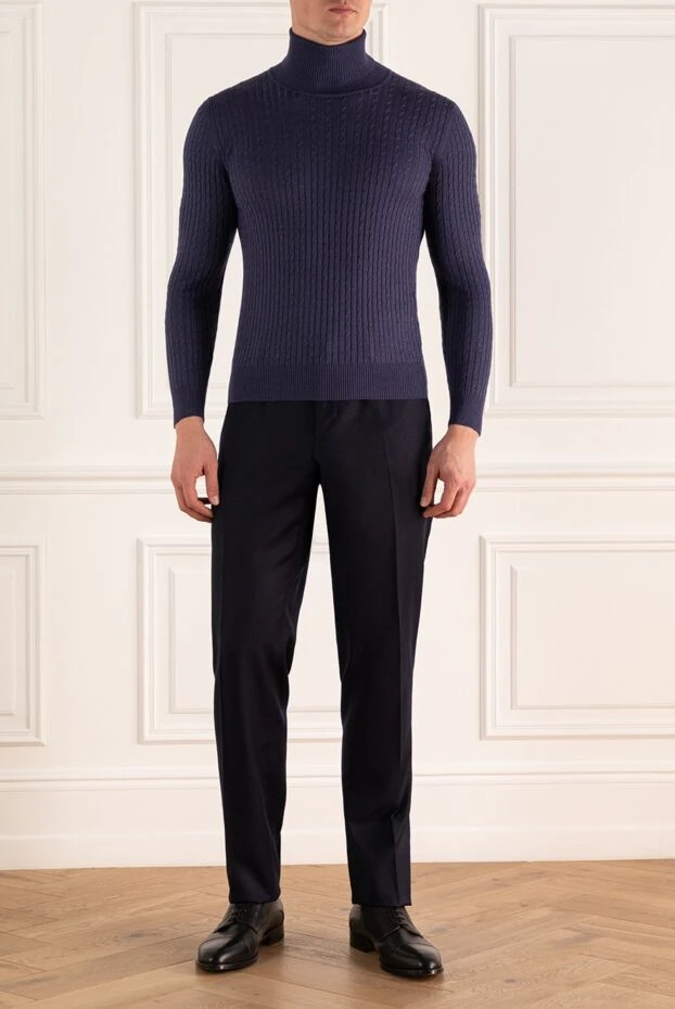 PT01 (Pantaloni Torino) man men's blue wool trousers buy with prices and photos 164572 - photo 2