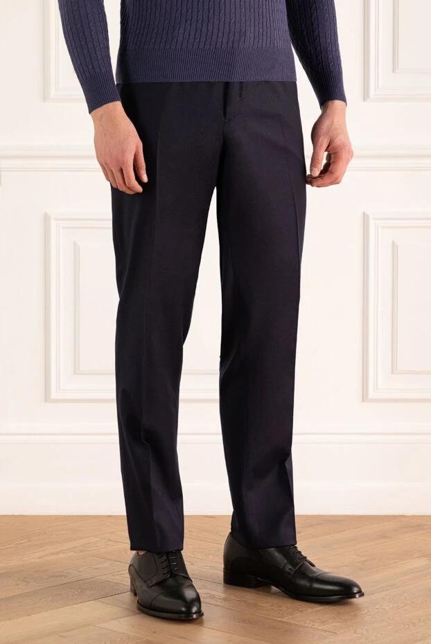 PT01 (Pantaloni Torino) man men's blue wool trousers 164575 - photo 3