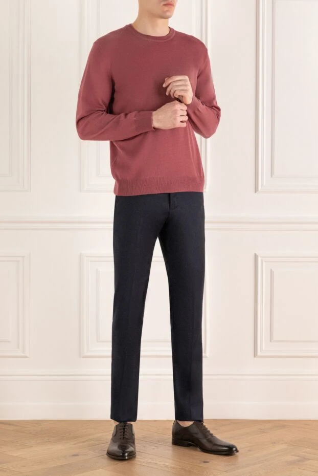 PT01 (Pantaloni Torino) мужские брюки из шерсти синие мужские купить с ценами и фото 164573 - фото 2