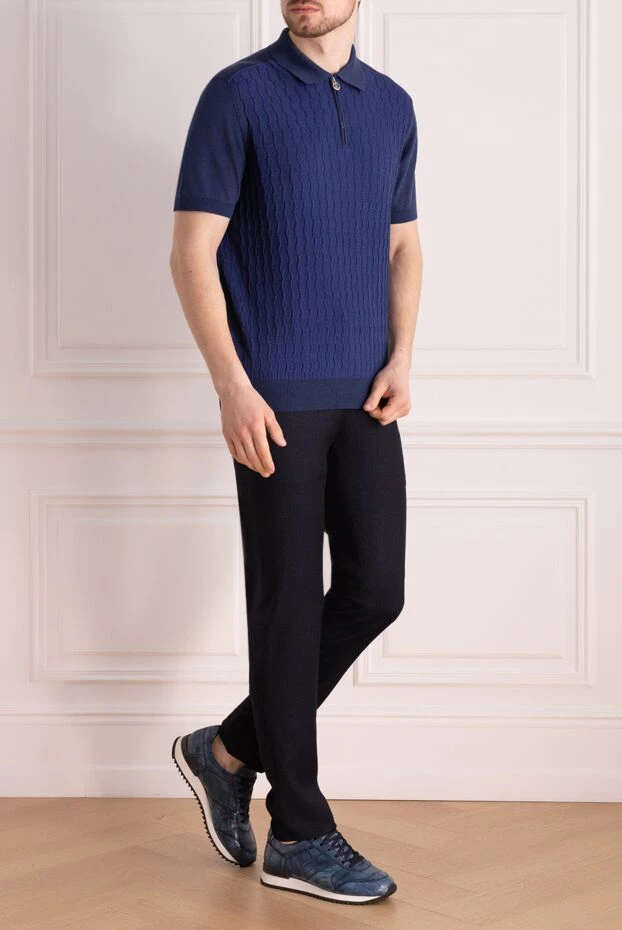 PT01 (Pantaloni Torino) мужские брюки из шерсти синие мужские купить с ценами и фото 164574 - фото 2