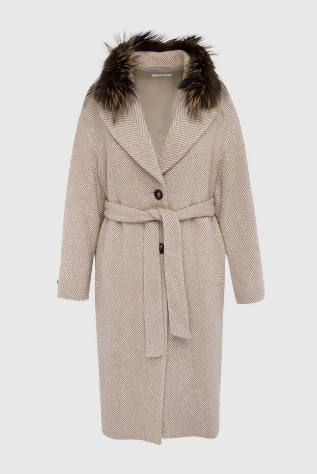Peserico женские пальто из шерсти и полиамида бежевое женское купить с ценами и фото 164598 - фото 1