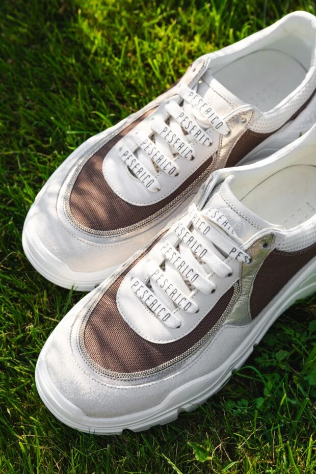 Peserico women's sneakers with logo-printed laces in white 164612 - photo 2