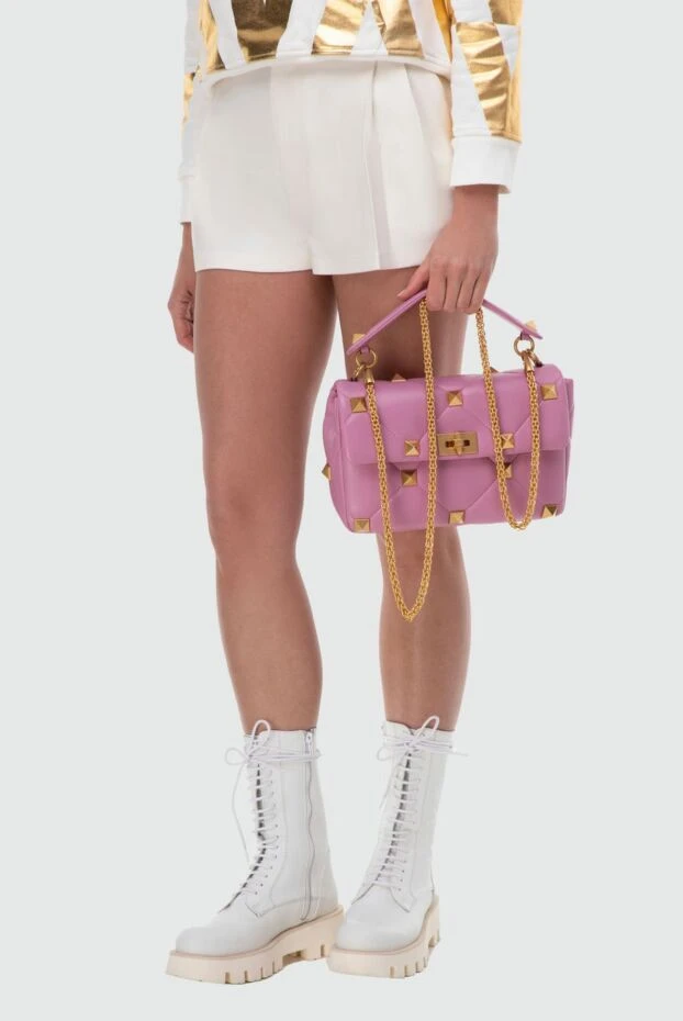 Valentino женские сумка из кожи розовая женская купить с ценами и фото 164618 - фото 2