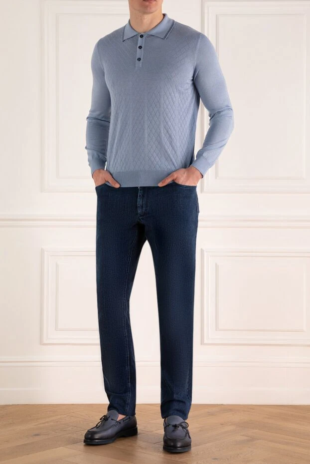Zilli мужские джинсы из хлопка и полиамида синие мужские купить с ценами и фото 164635 - фото 2