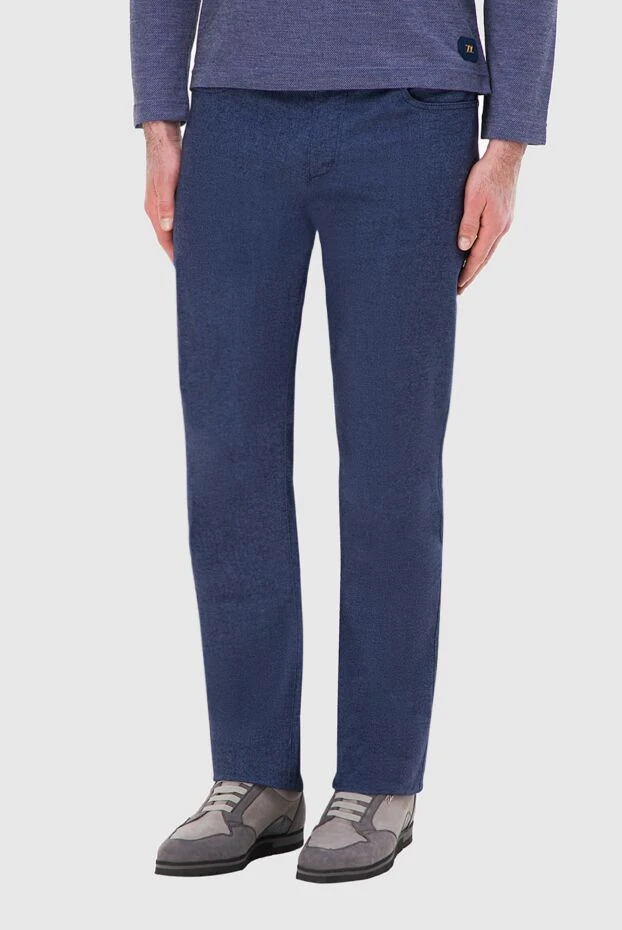 Zilli мужские брюки из хлопка синие мужские купить с ценами и фото 164642 - фото 2