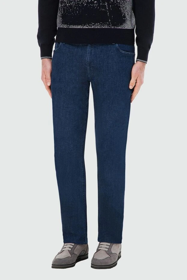 Zilli мужские джинсы из хлопка и полиамида синиие мужские купить с ценами и фото 164645 - фото 2