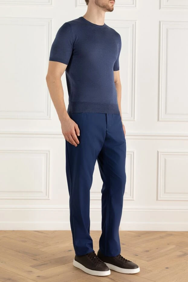 Zilli мужские брюки из хлопка синие мужские купить с ценами и фото 164649 - фото 2