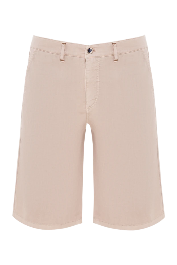 Beige cotton shorts with elastane for men - photo 1