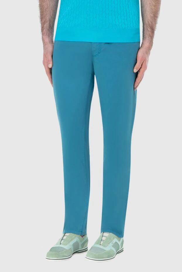 Zilli мужские брюки голубые из хлопка и эластана мужские купить с ценами и фото 164652 - фото 2