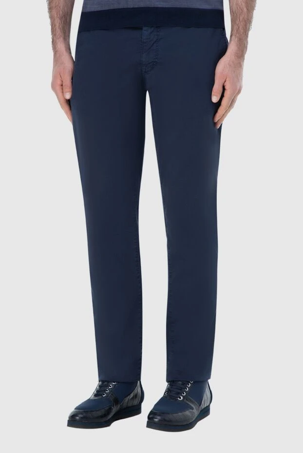 Zilli мужские брюки из хлопка и эластана синие мужские купить с ценами и фото 164657 - фото 2