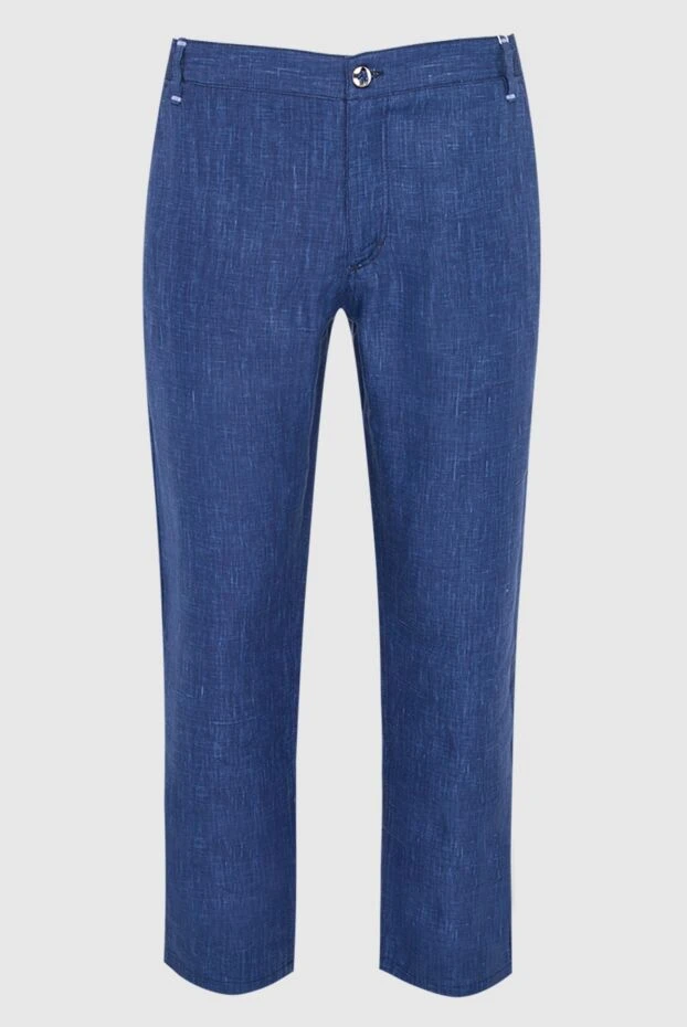 Zilli man men's blue linen trousers buy with prices and photos 164671 - photo 1