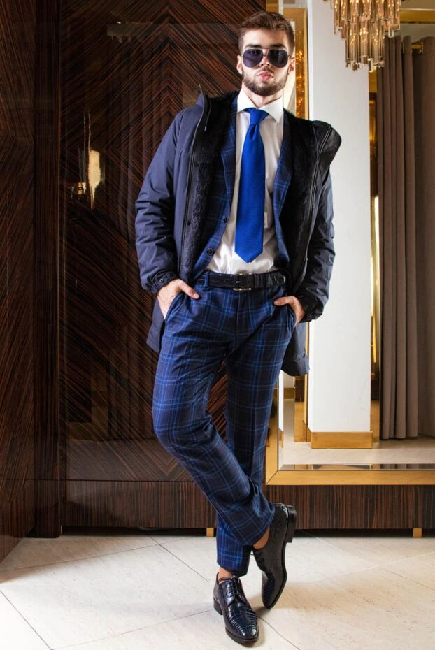 Zilli туфли мужские из кожи крокодила синие 164683 - фото 2