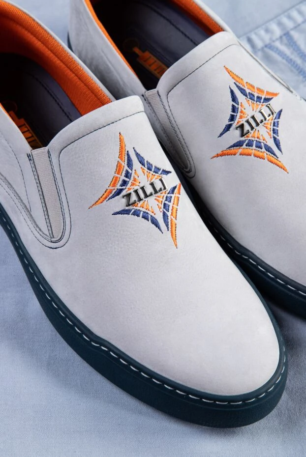 Zilli слипоны из нубука белые мужские 164685 - фото 2