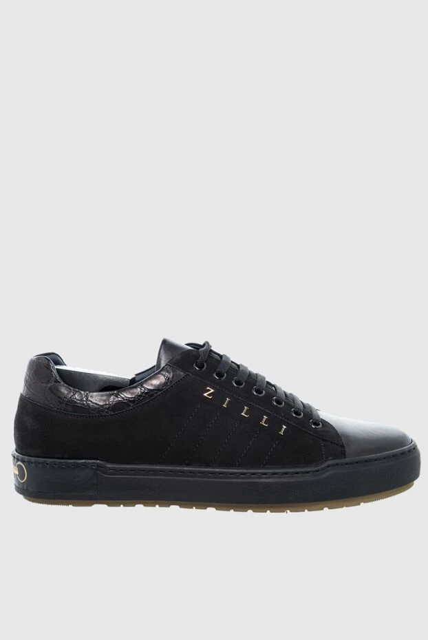 Zilli man black crocodile and nubuck sneakers for men 164694 - photo 1