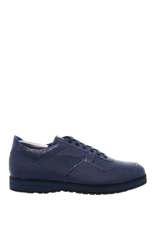 Zilli man sneakers in crocodile leather and nubuck blue for men buy with prices and photos 164698 - photo 1