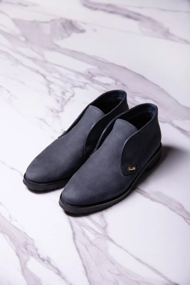 Zilli blue nubuck desert boots with gold insert 164701 - photo 2