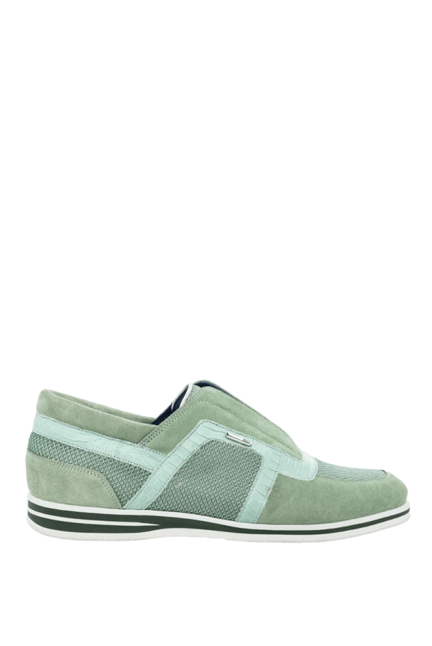 Zilli man green suede and crocodile leather sneakers for men buy with prices and photos 164702 - photo 1