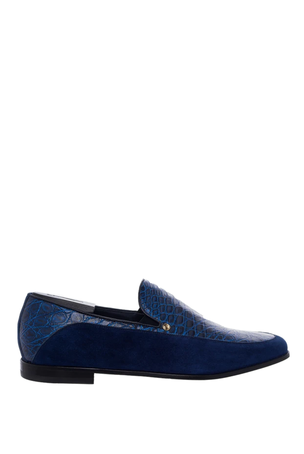 Zilli man blue suede and crocodile leather loafers for men buy with prices and photos 164709 - photo 1
