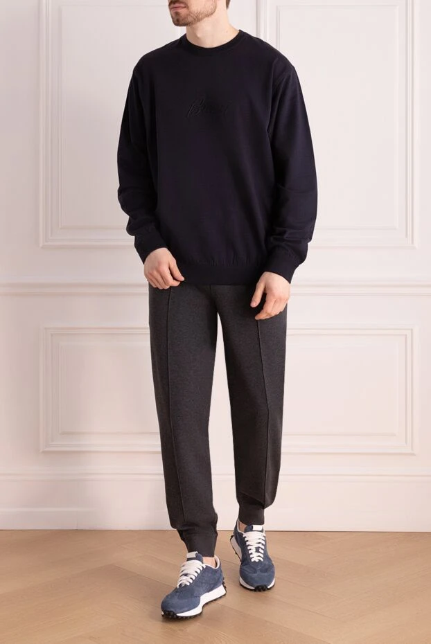 Brioni man sweatshirt blue for men 164752 - photo 2