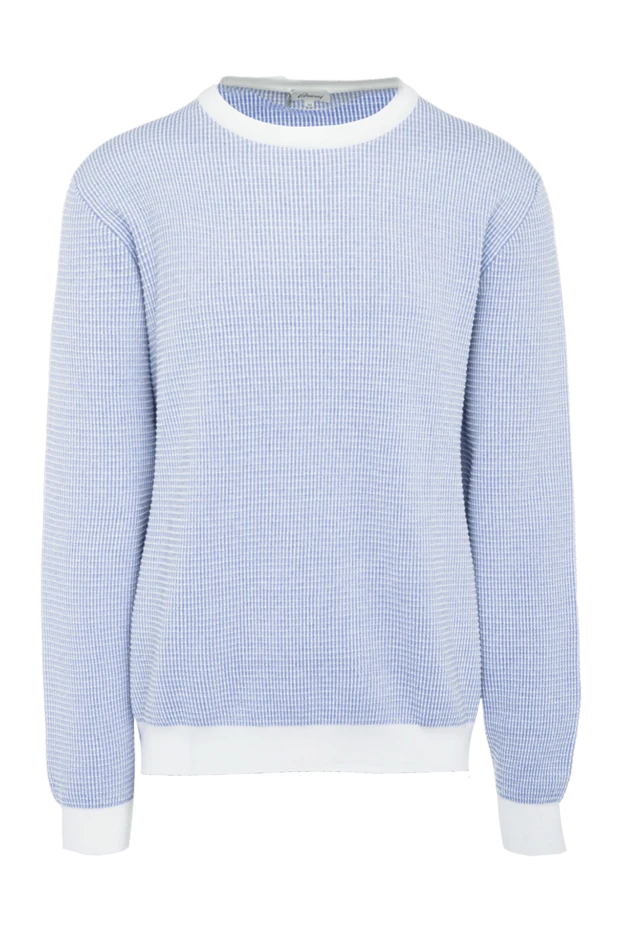Brioni man blue cotton and silk jumper for men buy with prices and photos 164757 - photo 1