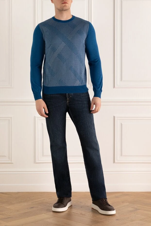 Zilli man cashmere and silk jumper blue for men buy with prices and photos 164792 - photo 2