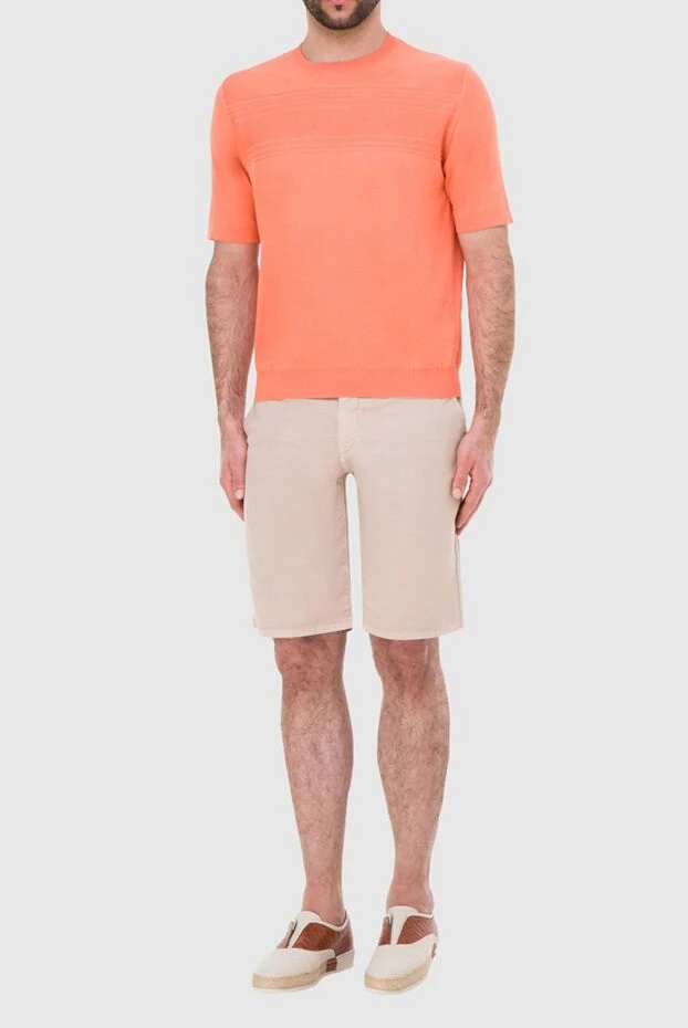 Zilli orange short-sleeve jumper with a pattern for men 195762 - photo 2