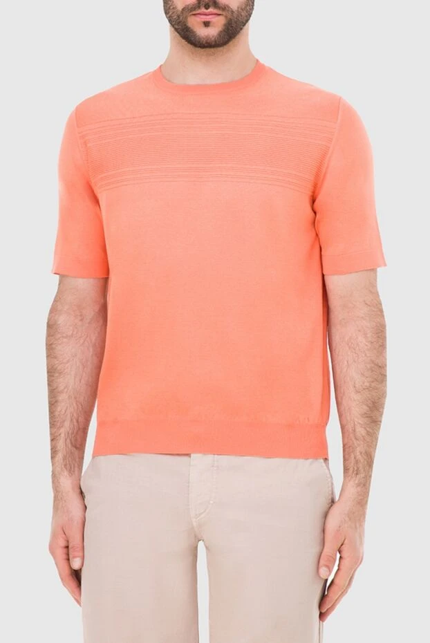 Zilli orange short-sleeve jumper with a pattern for men 195762 - photo 3