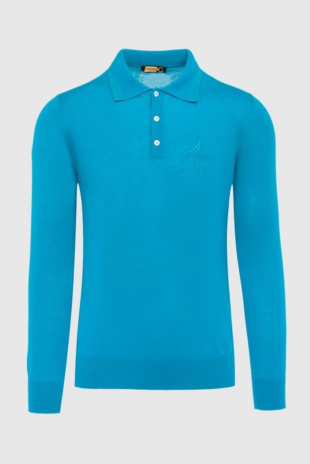 Zilli man silk and cashmere long sleeve polo blue for men buy with prices and photos 164821 - photo 1
