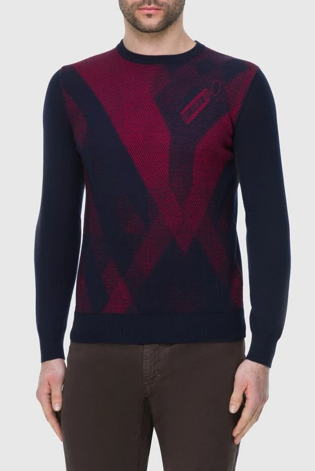 Zilli man long-sleeved polo from silk and cashmere burgundy for men 164890 - photo 2