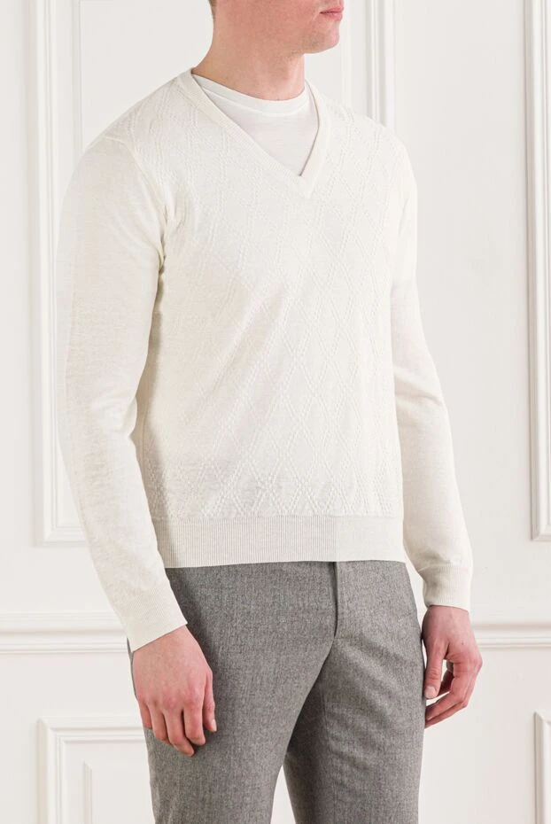 Zilli white men's silk and linen jumper 164826 - photo 3