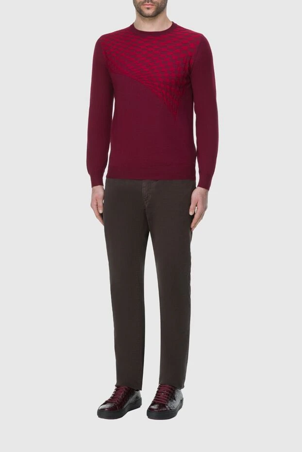 Zilli man cashmere jumper burgundy for men buy with prices and photos 164827 - photo 2