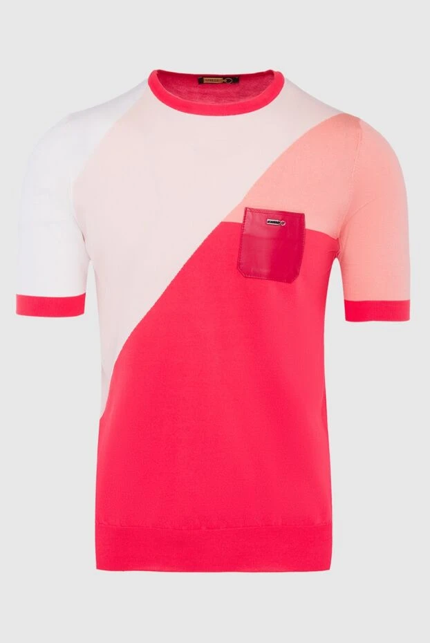 Zilli man short sleeve jumper in silk, cotton and genuine leather red for men buy with prices and photos 164832 - photo 1