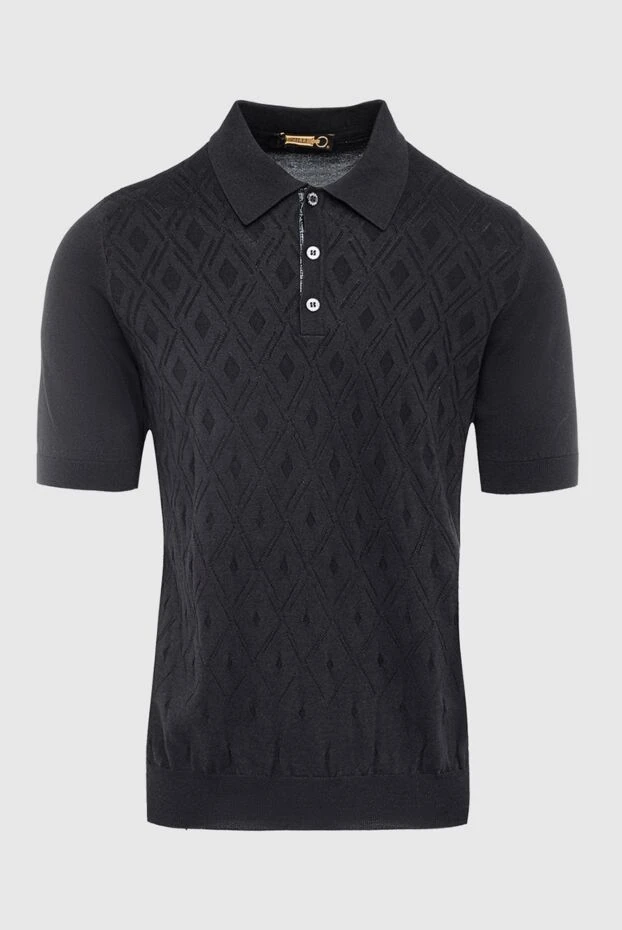 Zilli polo from silk, cotton and crocodile leather black men's 164839 - photo 1