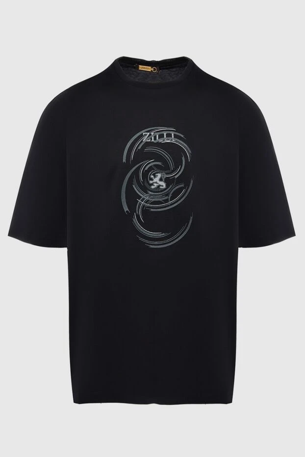 Zilli мужские футболка из хлопка черная мужская купить с ценами и фото 164842 - фото 1