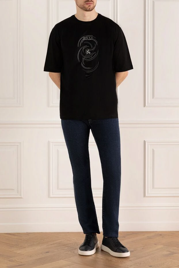 Zilli мужские футболка из хлопка черная мужская купить с ценами и фото 164842 - фото 2