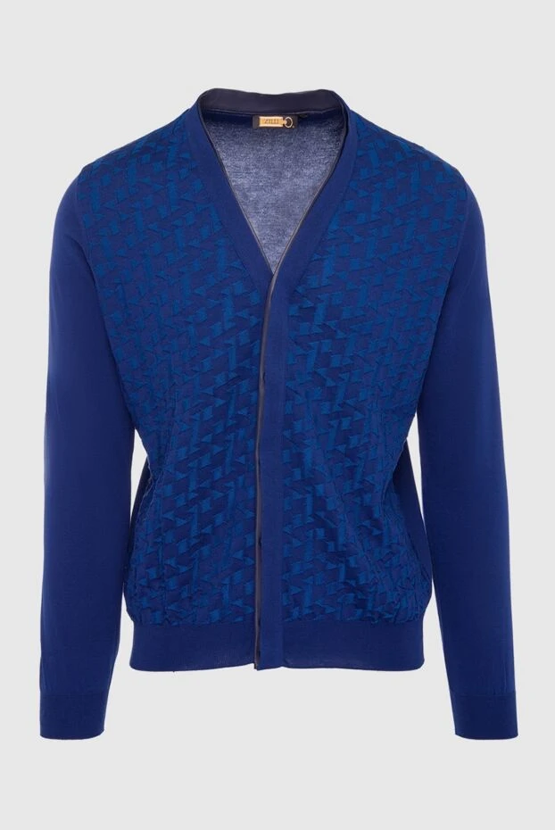 Zilli man men's cardigan made of cotton and silk blue buy with prices and photos 164850 - photo 1