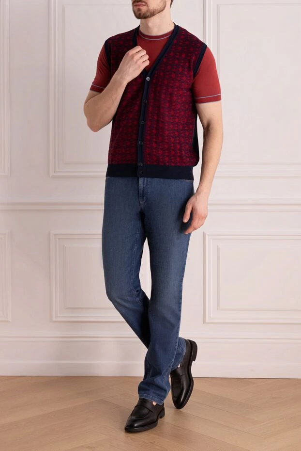 Zilli man men's vest made of cotton and silk red buy with prices and photos 164858 - photo 2