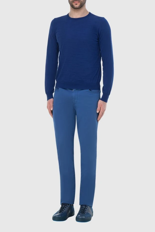Zilli man silk and cotton jumper blue for men buy with prices and photos 164865 - photo 2