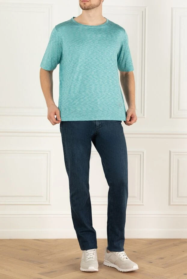 Zilli man blue silk t-shirt for men buy with prices and photos 164926 - photo 2