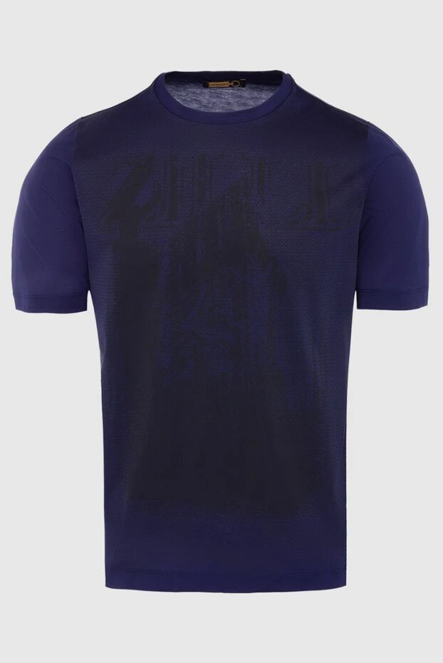 Zilli мужские футболка из хлопка синяя мужская купить с ценами и фото 164929 - фото 1