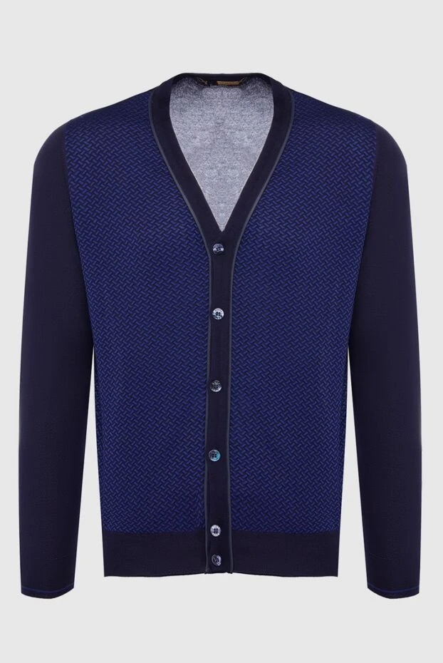 Zilli man men's cashmere and silk cardigan blue 164930 - photo 1